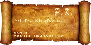 Polifka Kleofás névjegykártya